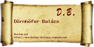 Dörnhöfer Balázs névjegykártya