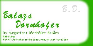 balazs dornhofer business card
